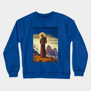 St. Francis Painting by Nicholas Roerich Crewneck Sweatshirt